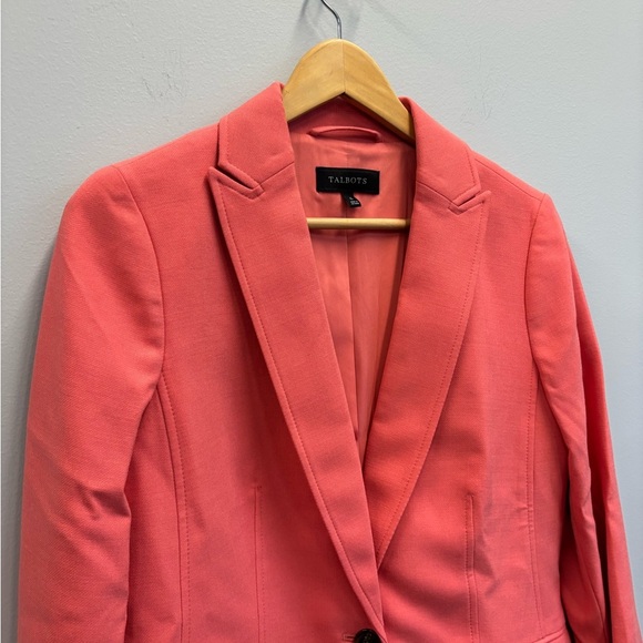 NWOT Talbots size 6 Coral Blazer jacket Wool Blend Stretch - Picture 5 of 12